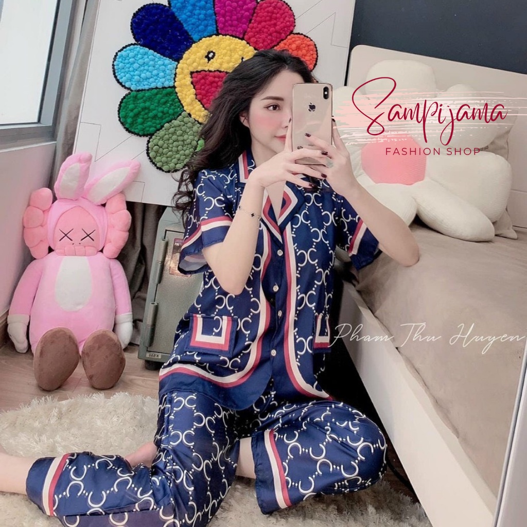 Đồ ngủ nữ pijama hàn quốc, bộ mặc nhà, chất lụa mềm mịn, Sam pijama