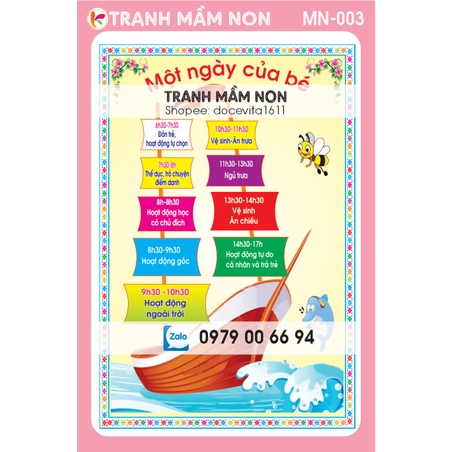 Decal mầm non - GÓC MỘT NGÀY CỦA BÉ