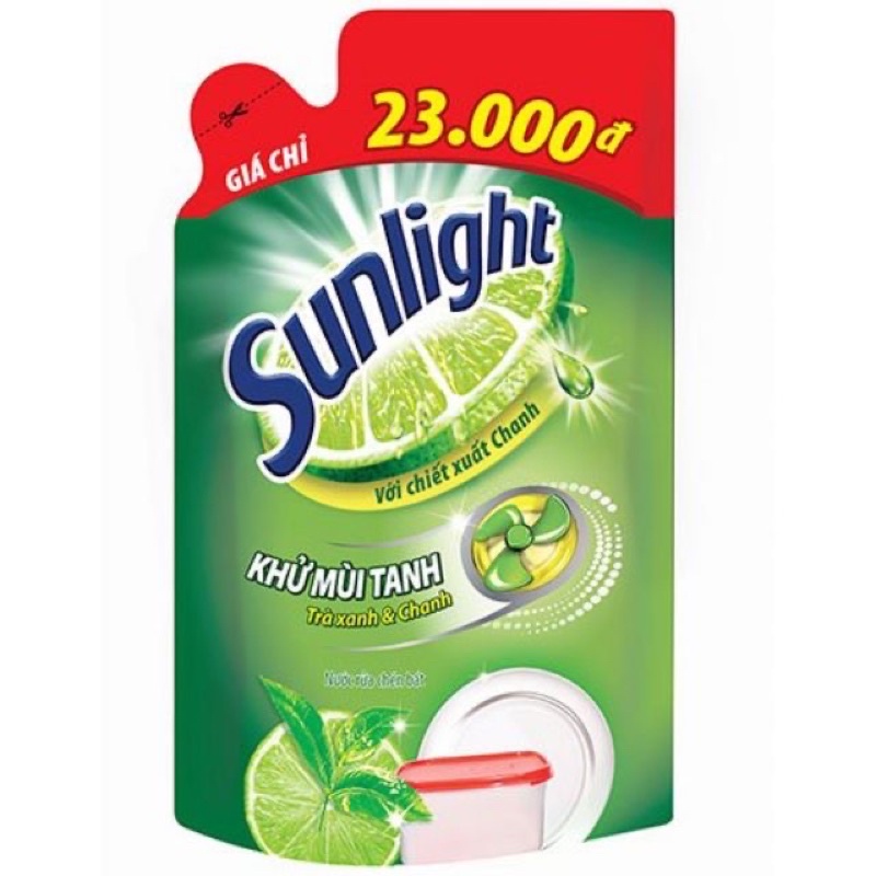 Nước rửa chén bát chai Sunlight Extra thiên nhiên muối khoáng & lô hội 370g và Sunlight chanh 750g và 1.4kg