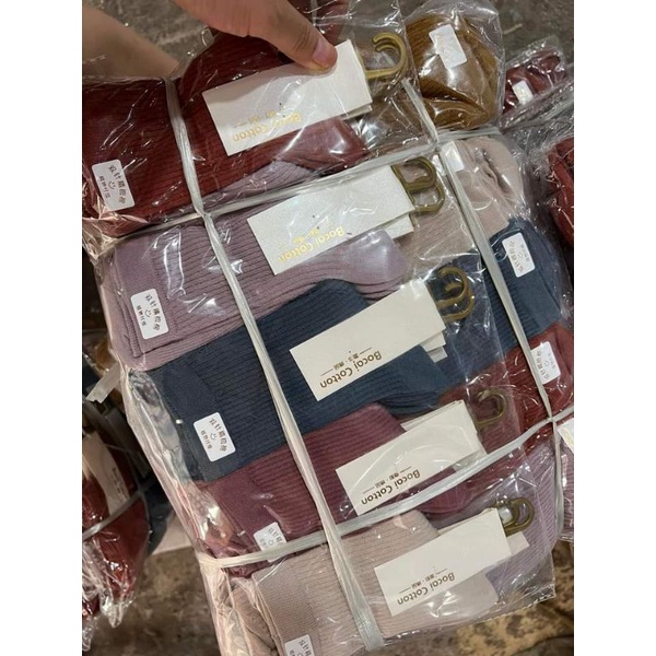 Set 5 đôi TẤT GÂN CAO CỔ MÓC cotton mềm mại, dày dặn