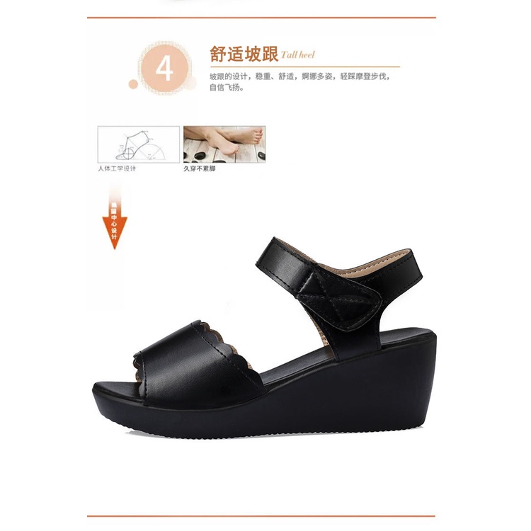 Giày Sandal Đế Xuồng Mềm Quai Dán Thời Trang Mùa Hè 2022 Cho Nữ
