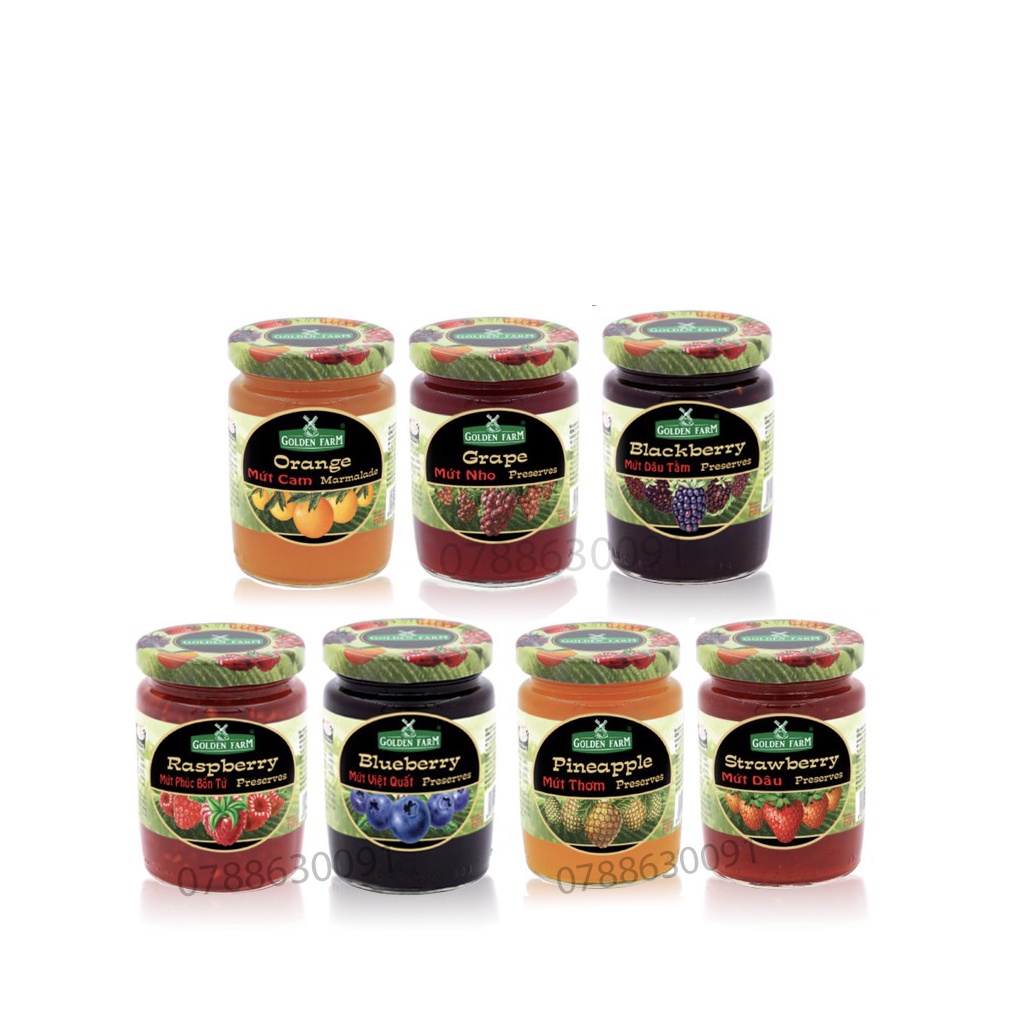 Mứt Golden Farm hủ 210g nhiều vị