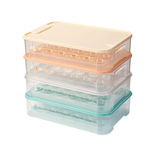 Stackable egg storage box with lid, kitchen refrigerator fresh-keeping box, household plastic egg rack holder, egg box