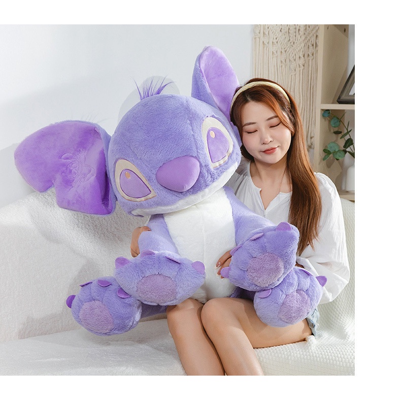 Búp Bê Nhồi Bông Hình Stitch Màu Tím Dễ Thương Cho Bé Gái