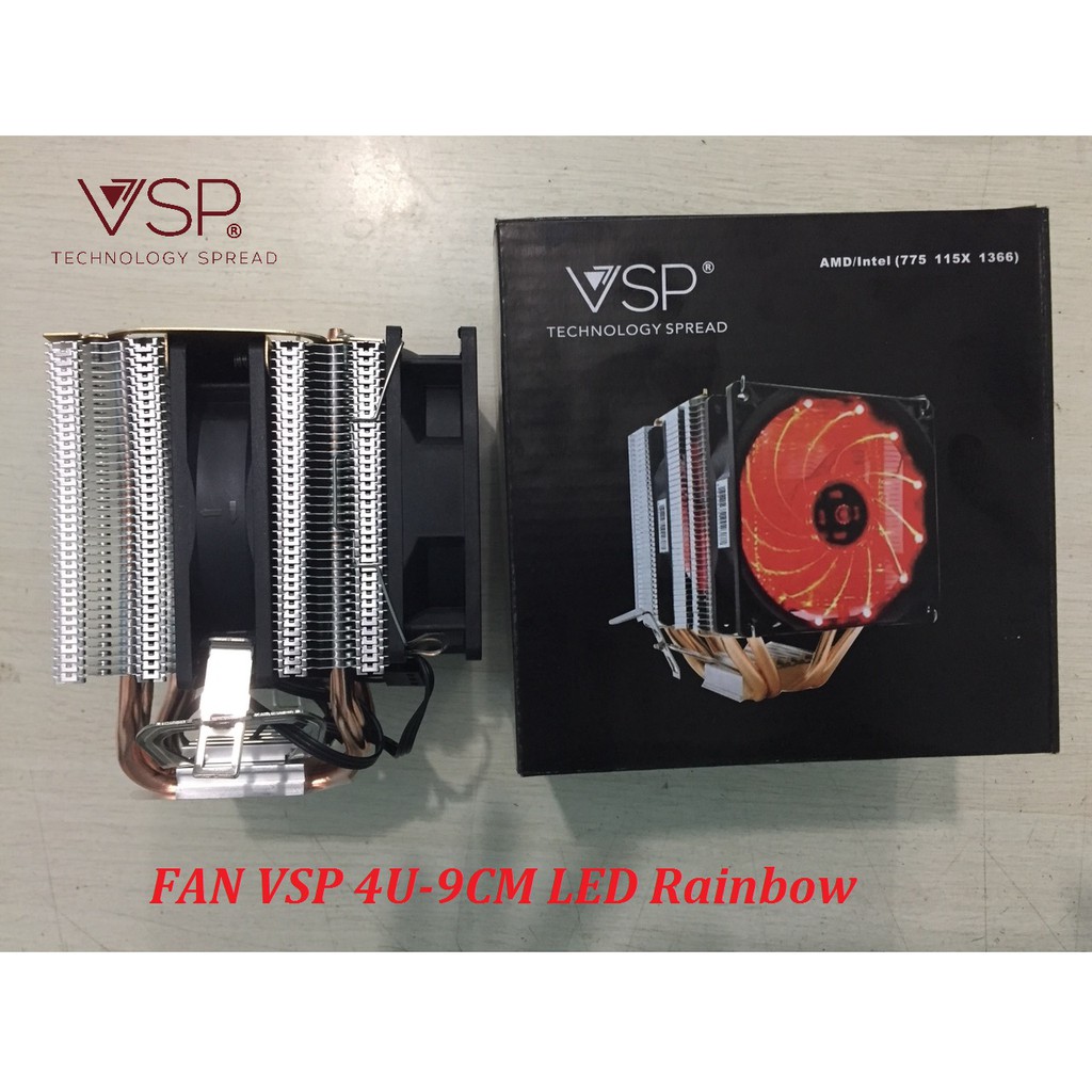 Fan CPU VSP-4U- 9cm LED Dùng Cho Tất Cả Socket