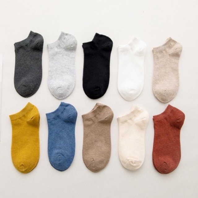 Vớ Tất Trơn Cổ Ngắn Hàn Cotton Êm Mịn Vớ Thấp Hàn Cổ Bo dành cho cả nam và nữ size 36-44 MRSOCKS - VN030