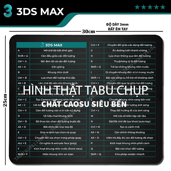 Lót Chuột Phím Tắt Nhiều Phần Mềm