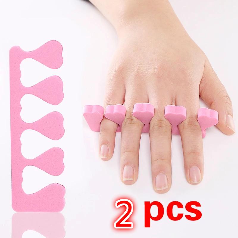 Bộ 2 Miếng Mút Mềm Tách Sơn Móng Tay / Móng Chân Màu Hồng Chuyên Nghiệp