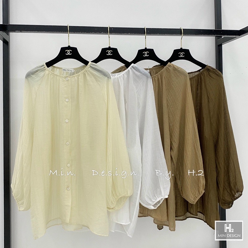 Áo Sơ Mi Cổ Tròn Voan Tơ Hàng Quảng Châu AP012-Violet