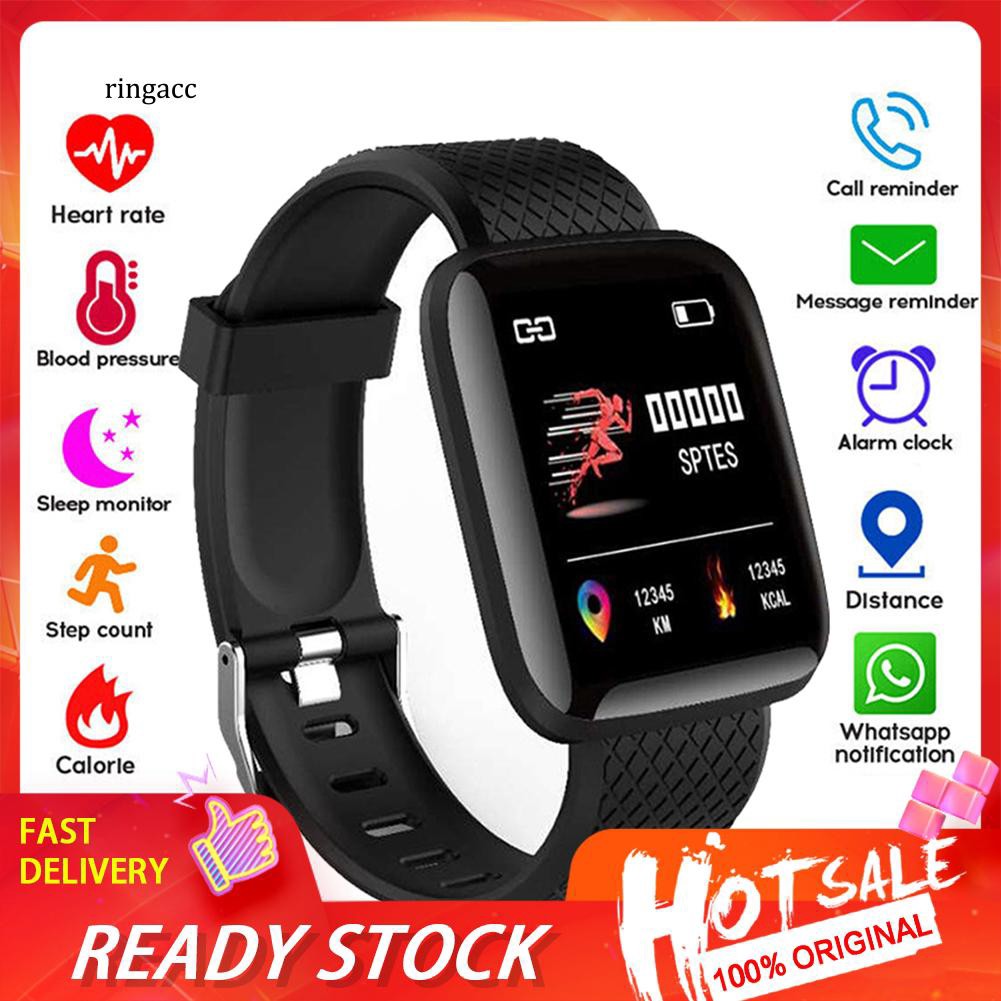 【RAC】116plus Bluetooth 4.2 Heart Rate Sleep Monitor Pedometer Fitness Smart Bracelet