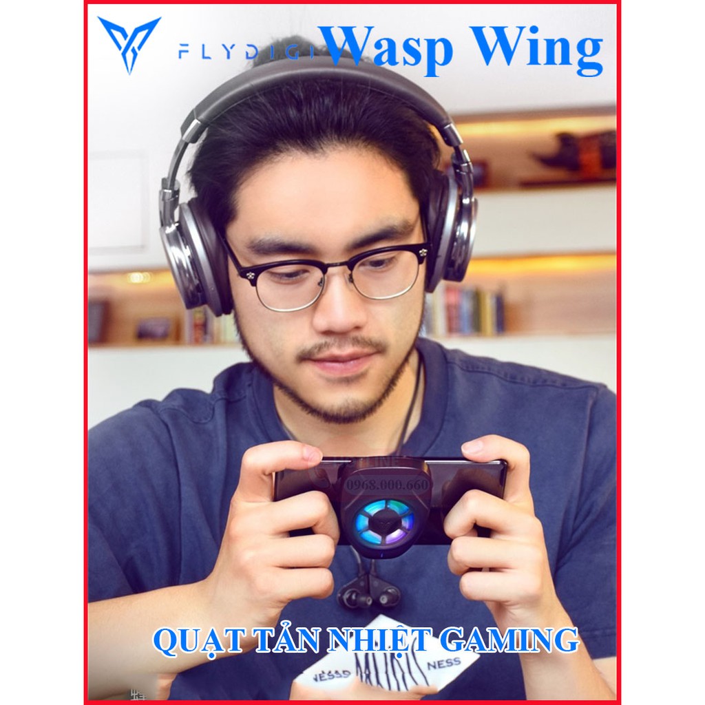 [PHIÊN BẢN MỚI] Flydigi Wasp Wing Pro |Quạt tản nhiệt kết hợp sò lạnh quạt khí, siêu mát, LED RGB siêu ngầu