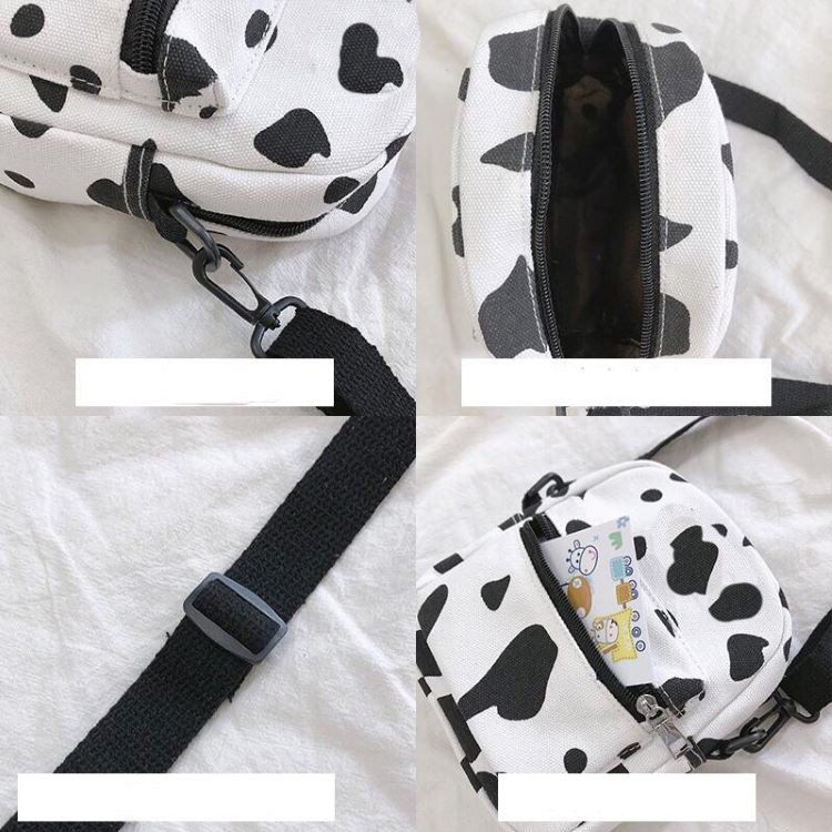 Túi đeo chéo vải canvas đựng đồ cao cấp in hình bò sữa dễ thương size bé  phong cách thời trang Hàn Quốc | BigBuy360 - bigbuy360.vn