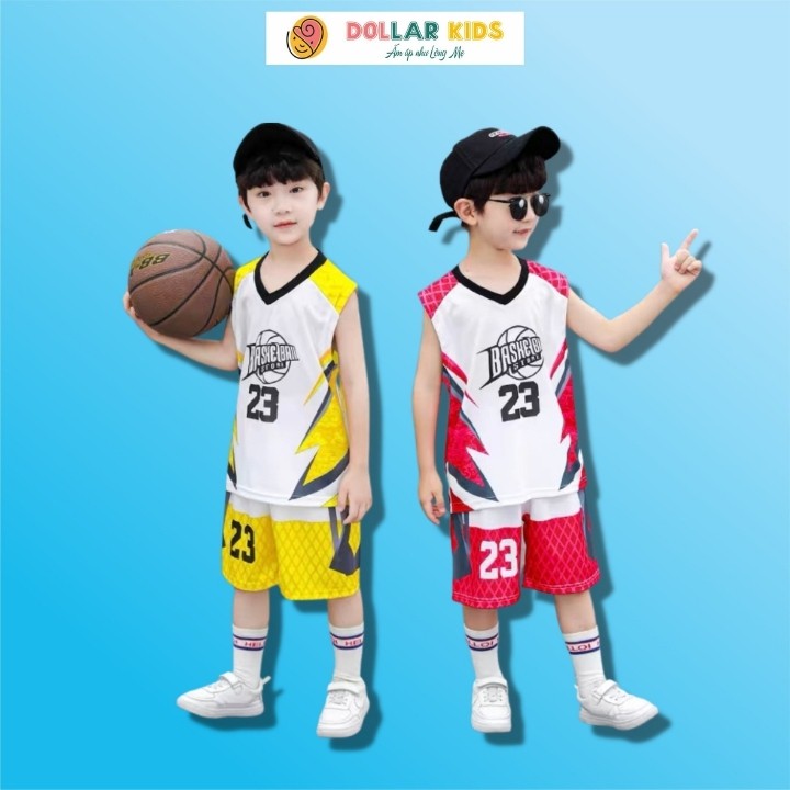 Đồ Bộ Bé Trai, Bộ Ba Lỗ, Set Quần Áo Cho Bé Trai D12_BÓNG RỔ Dollarkids