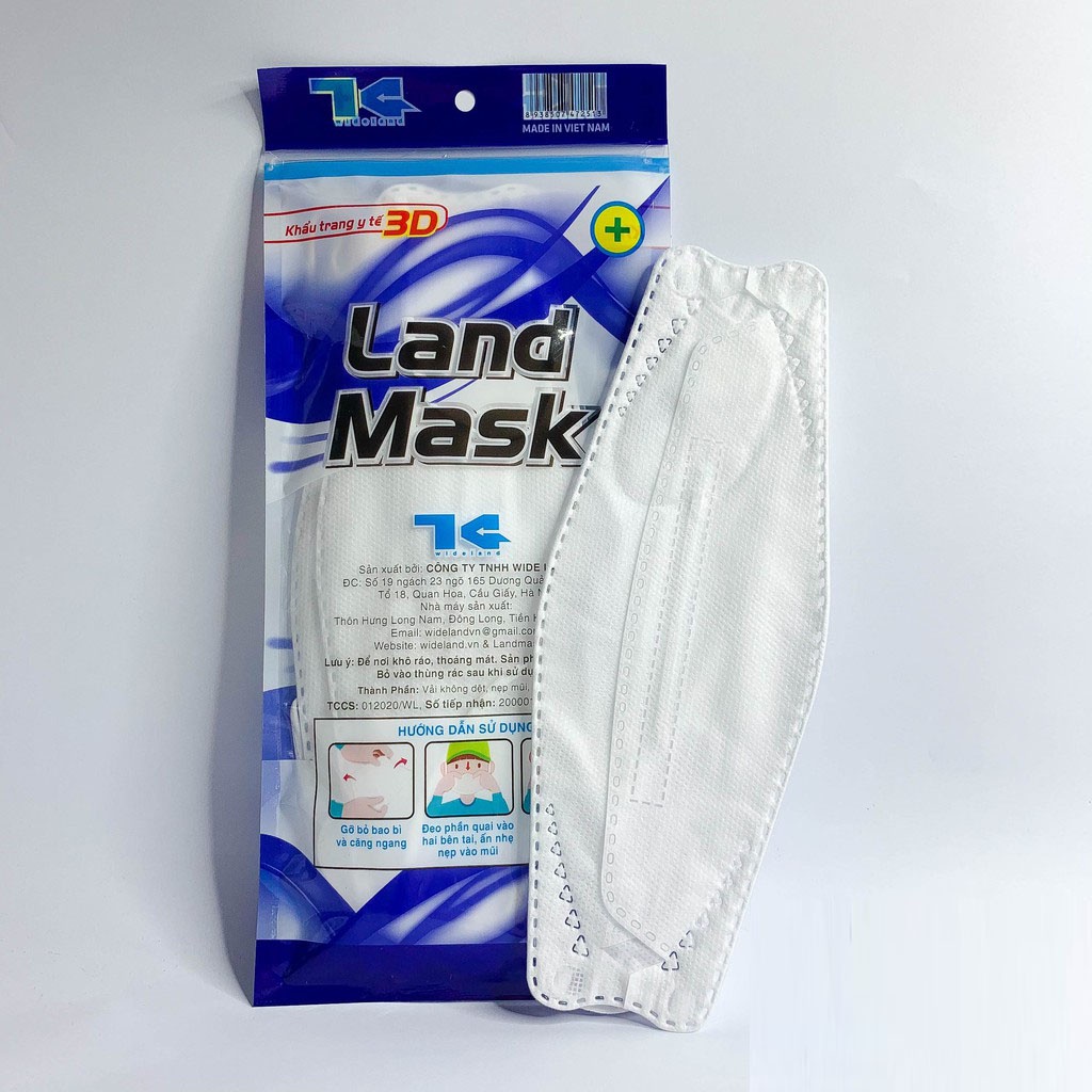 Khẩu Trang 3D Kháng Khuẩn LandMask KF94, Set 1 Bịch 6 Cái Có 6 Màu (Hàng Chính Hãng)