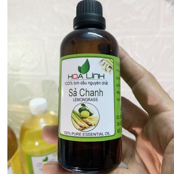 Chai 100ml tinh dầu sả chanh nguyên chất 100% - đuổi côn trùng , xông phòng kháng khuẩn - chai đẹp