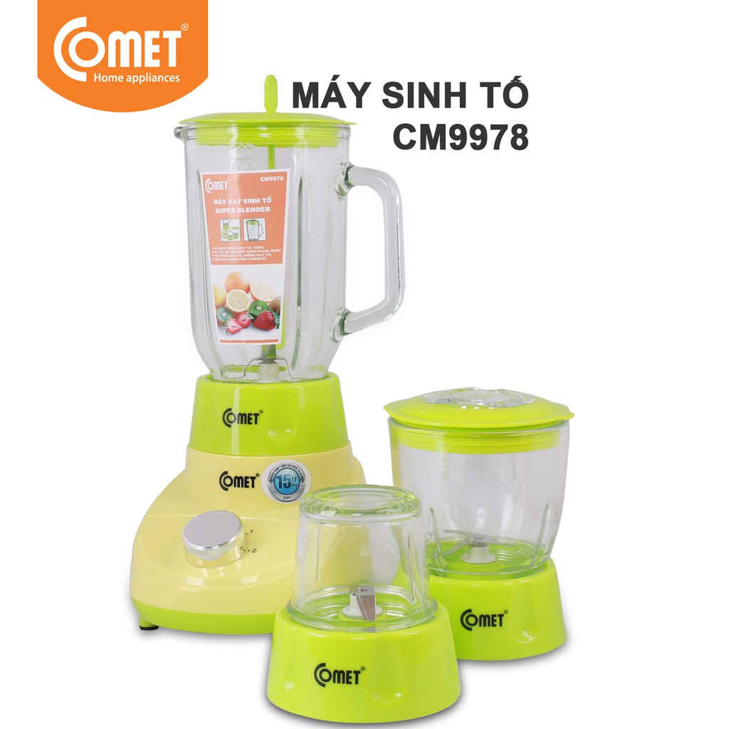 Máy xay sinh tố 3 cối Comet CM9978 - 1.25L