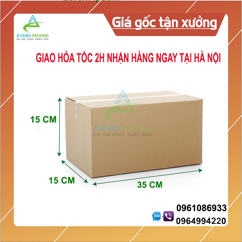 Hộp carton 35x15x15 thùng giấy cod gói hàng, hộp bìa carton đóng hàng -Giá Xưởng-Bao bì Á Châu