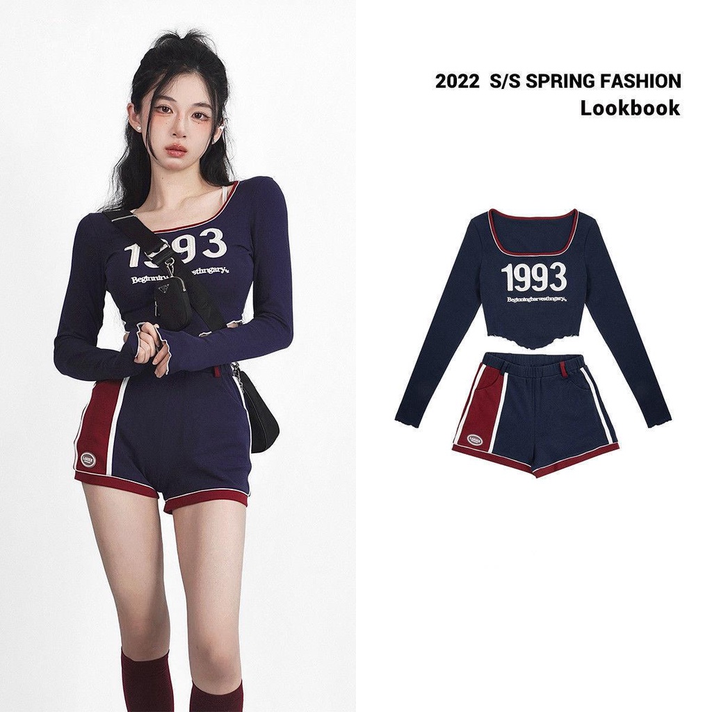 Bộ Đồ Thể Thao Thời Trang Mùa Xuân Phong Cách Hàn Quốc Dành Cho Nữ