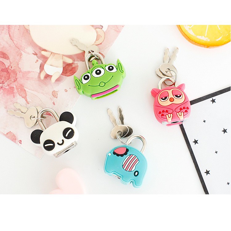 Ổ khoá mini hình thú (kèm chìa khoá) xinh xắn
