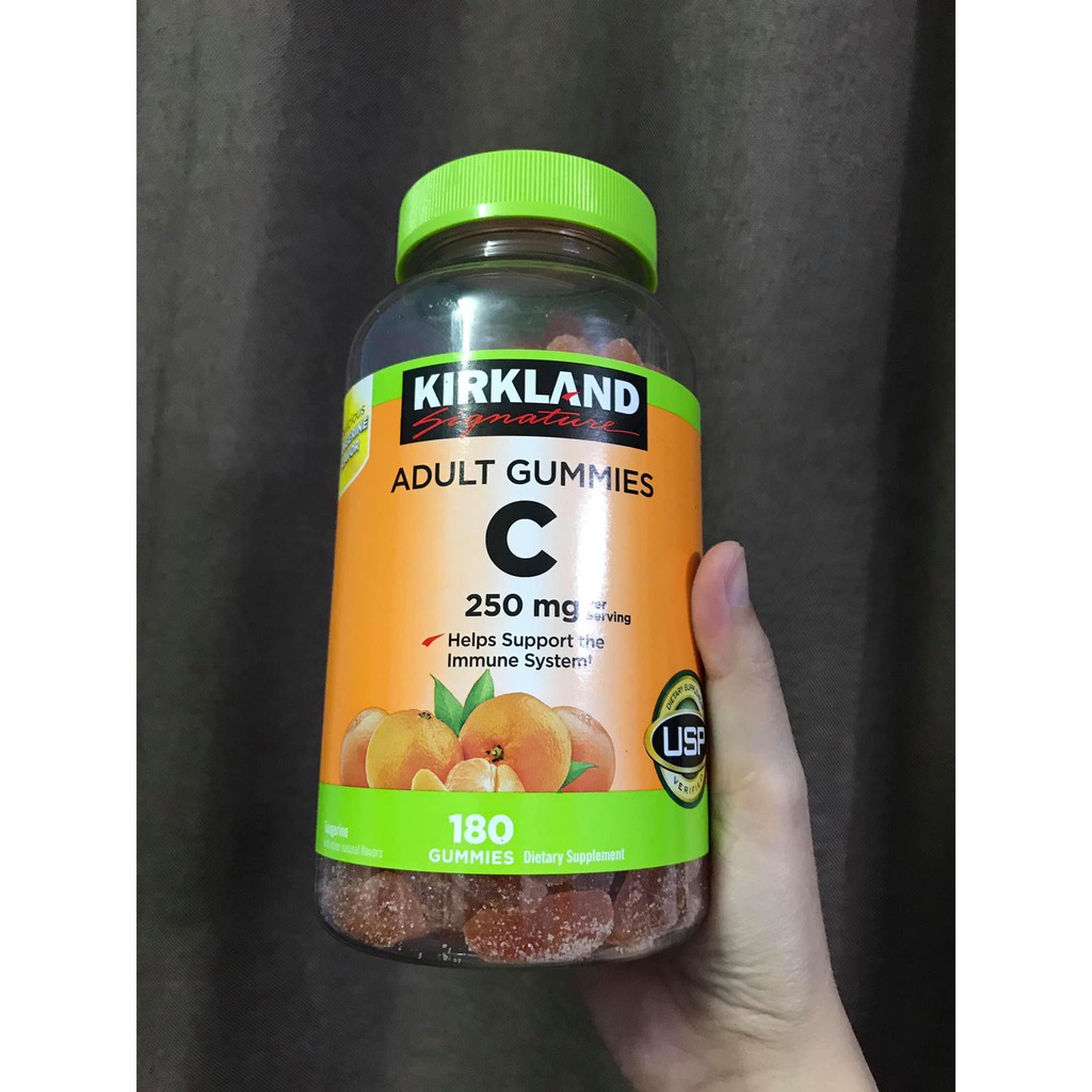 Kẹo dẻo bổ sung Vitamin C Kirkland Adult Gummies C 250mg 180 viên của Mỹ