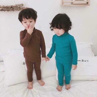bộ borip trơn cổ 3cm cho bé ấm áp
