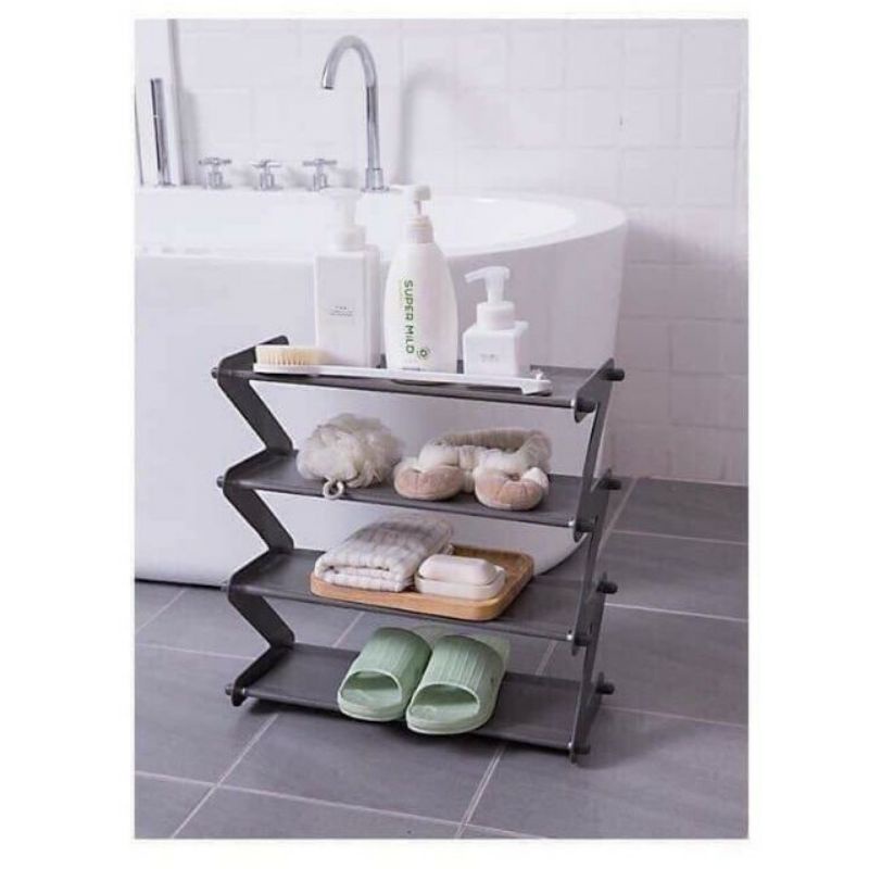 Kệ giầy loại 1 kệ hình chữ Z,gấp gọn 4 tầng tiện lợi