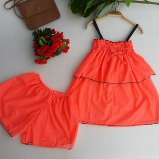 Bộ voan 2 dây dáng áo tầng