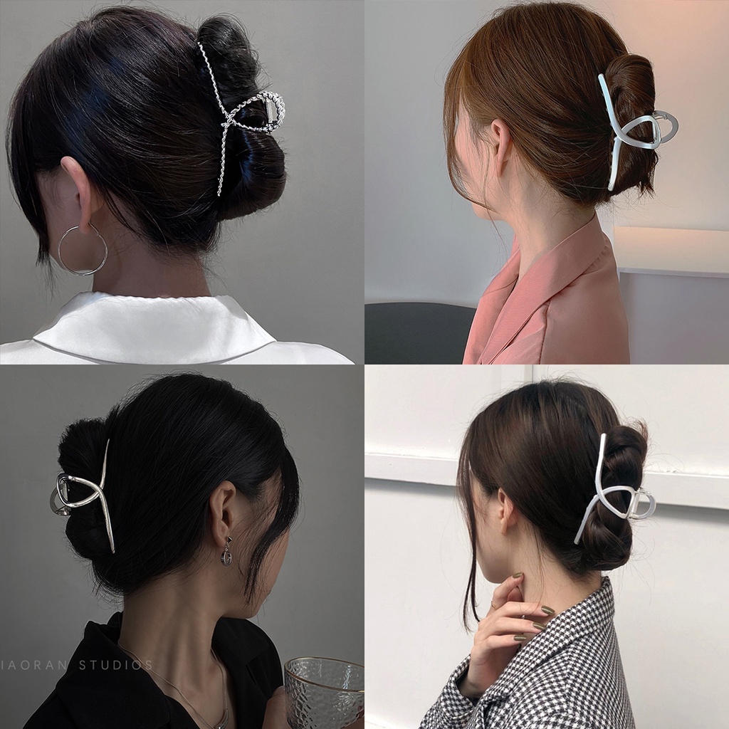Kẹp Tóc Nữ Kẹp Càng Cua Kim Loại Cỡ Lớn Phong Cách Hàn Quốc Xinh Xắn