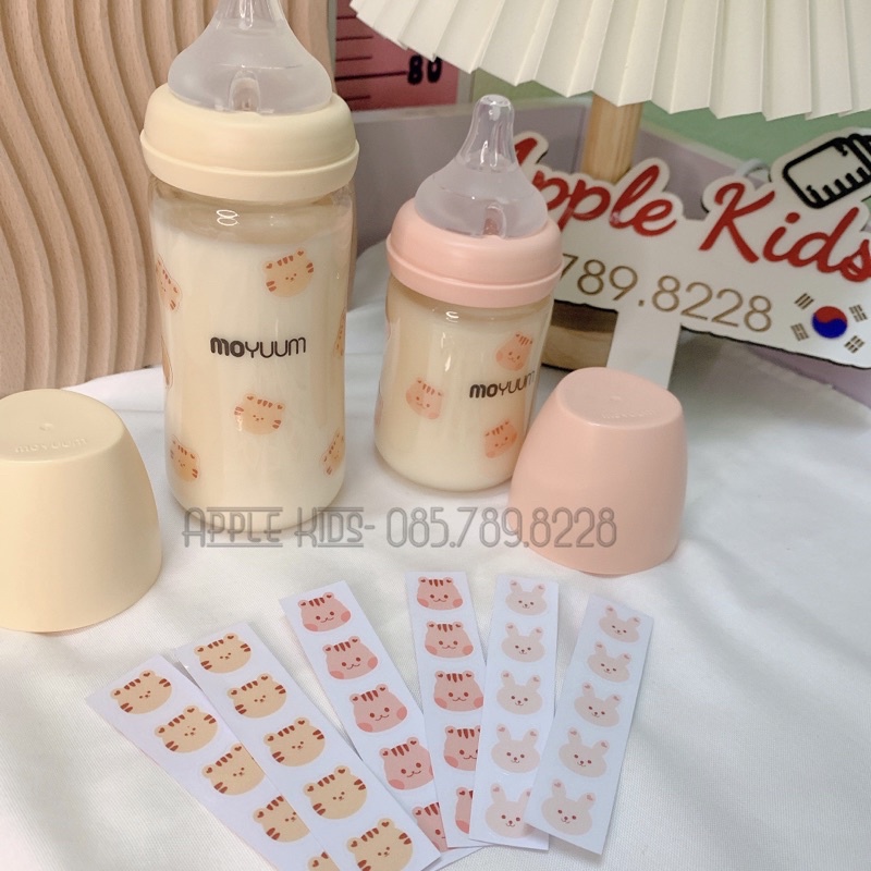 Sticker chịu nhiệt dán bình sữa Moyuum, Mother K, Upis,… và đồ dùng cho bé