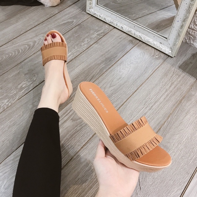 DÉP XUỒNG NỮ BẢN NGANG NHÚM SIÊU ĐẸP