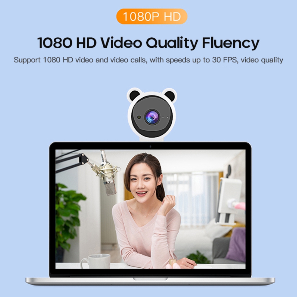 Usb Ghi Âm Có Mic 1080p Hình Gấu Trúc Dễ Thương