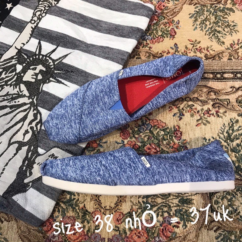 Giày lười slip on TOMS sz 37 37.5