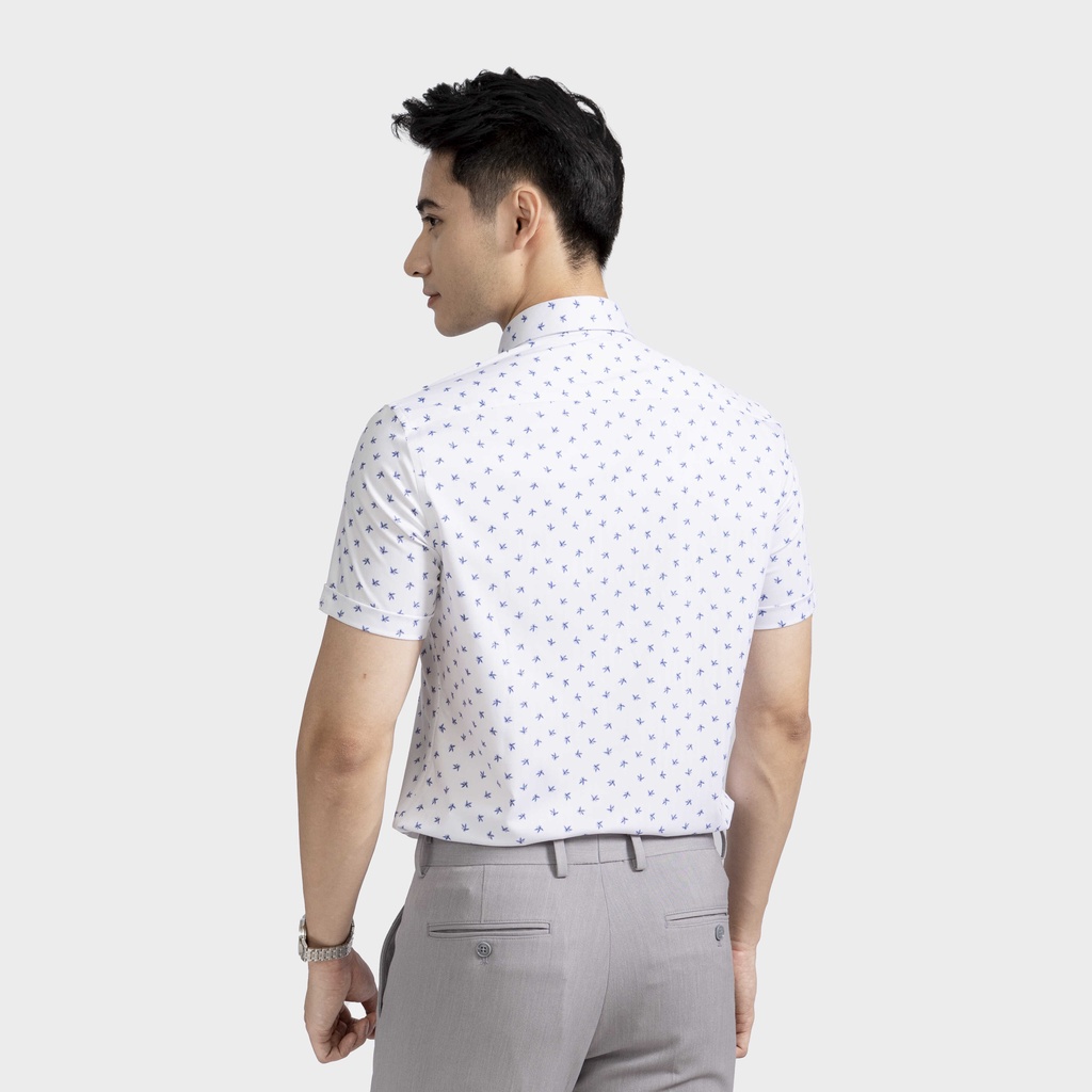 [MẪU MỚI] Áo sơ mi nam ngắn tay ARISTINO in họa tiết xanh trẻ trung, lịch lãm - ASS176S2