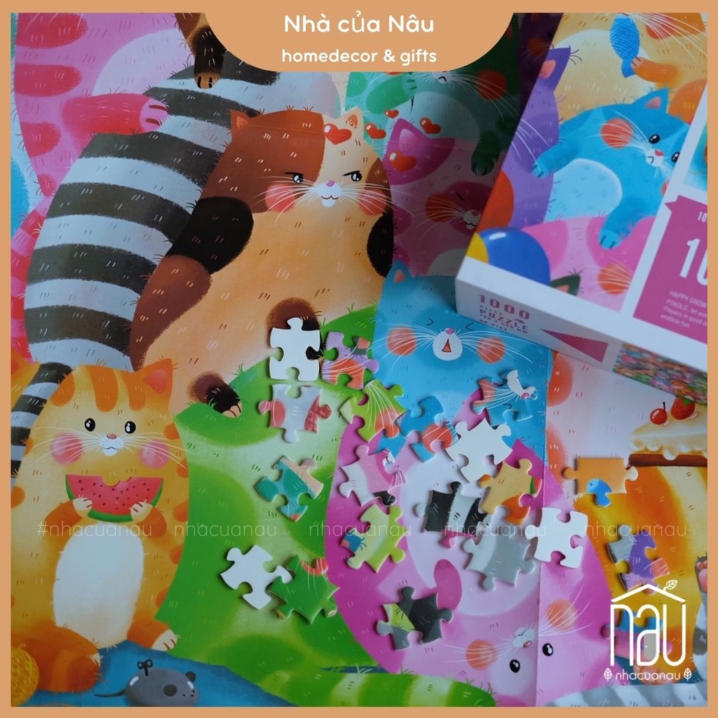 Bộ xếp hình thông minh 1000  miếng Pokolo Puzzle 1000 pcs chất lượng cao họa tiết 12 con giáp, mèo, chó, monster