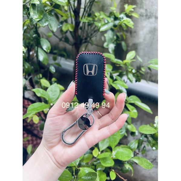 Bao da móc chìa khoá Honda City, CIVIC,accord, HRV,CRV bản G da bò thật khâu tay