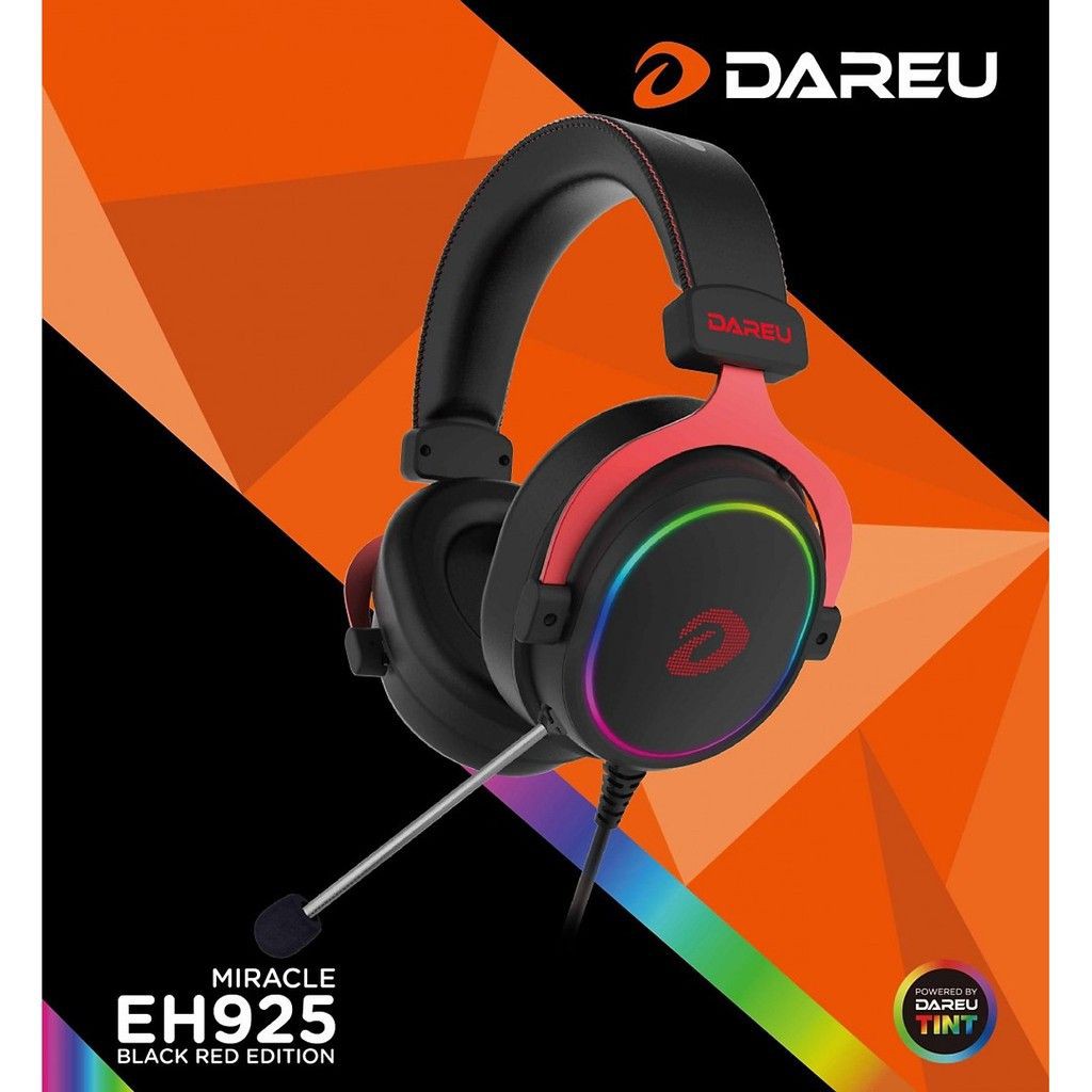 Tai Nghe Gaming Dareu EH925 RGB Black Red (Mẫu Mới 2020) - Hàng Chính Hãng bảo hành 12 tháng