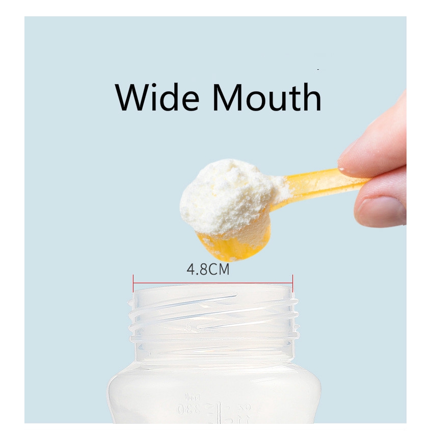 Bình sữa nhựa PP cho bé bầu rộng 330ml Bình tạo vú bằng silcone có tay cầm