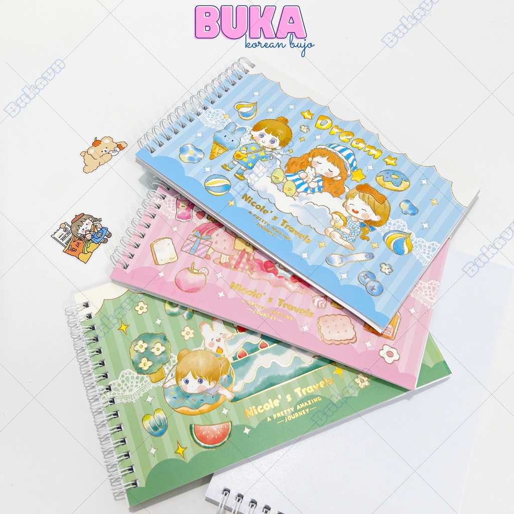 Sổ chiết và lưu trữ sticker washi size A5 có lò xo Buka Sổ bảo quản hình dán washi tape