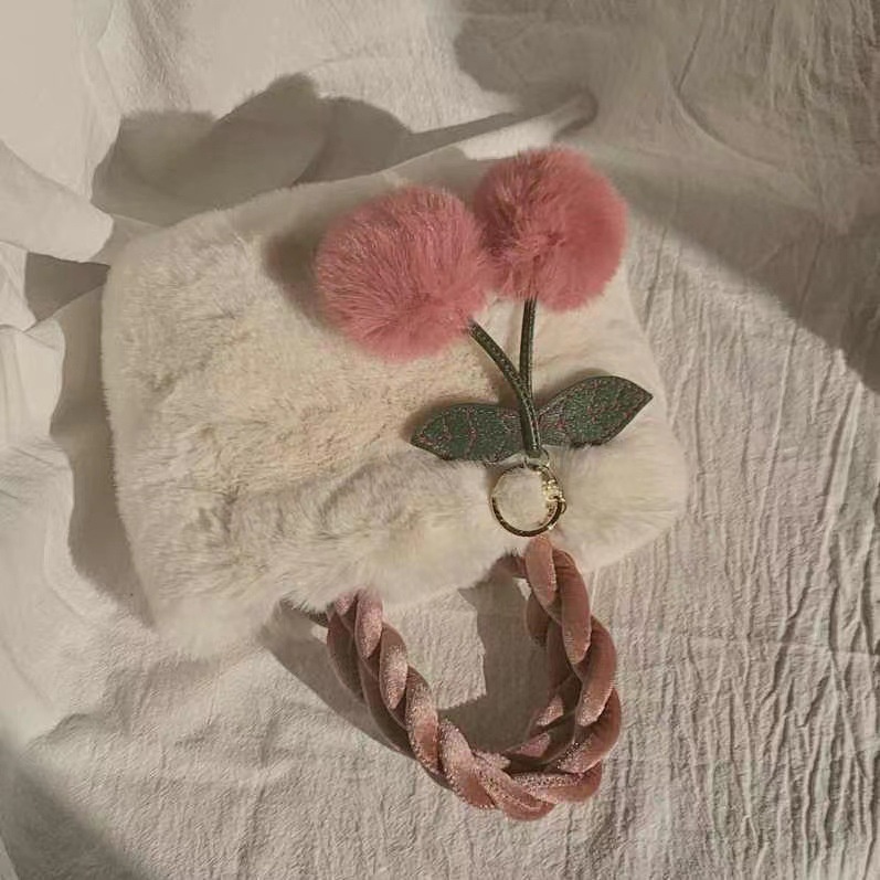 Plus Túi Xách Bucket Phối Lông Thời Trang