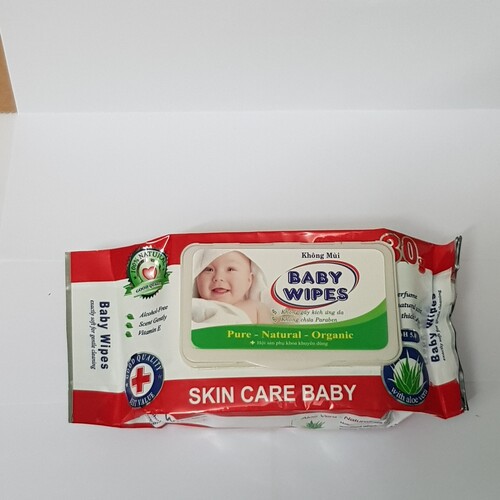 Khăn giấy ướt không mùi Baby Wipes mềm mịn cho bé 1 gói 50 tờ lau sạch dưỡng da tiện dụng
