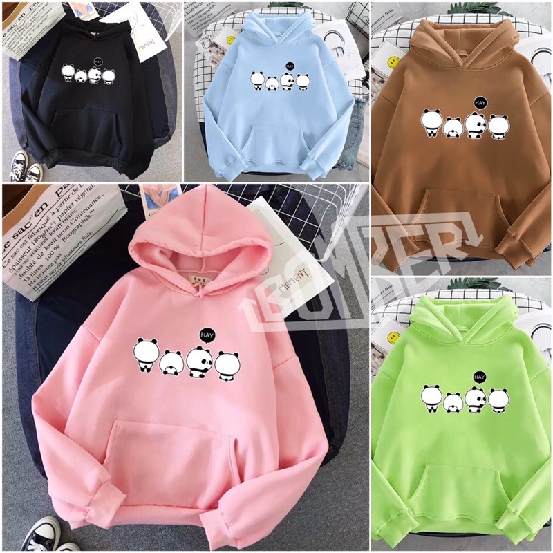 Áo Hoodie 4Pandas style Hàn thiết kế unisex cho cả nam và nữ - 12 màu - 3 size