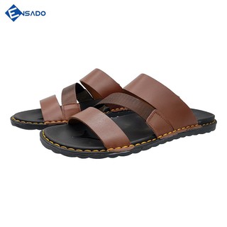 [Xả Hàng] Dép Doctor Nam Dép Quai Chéo Nam Da Bò Mạnh Mẽ Trẻ Trung Ensado DE7063 (Nâu)