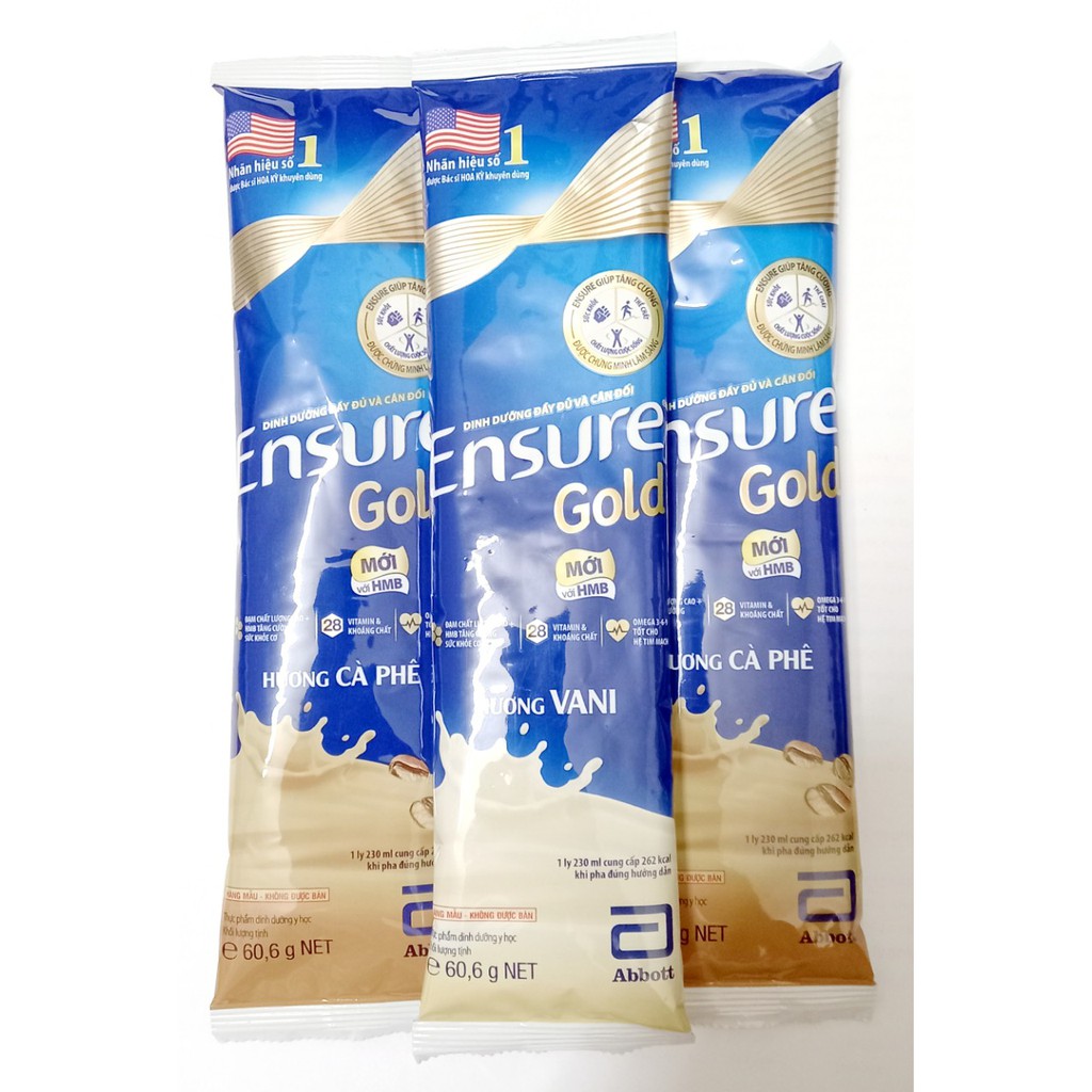 [Combo 5 gói] Sữa gói Ensure gold hàng Sample 60.6g date mới nhất | WebRaoVat - webraovat.net.vn