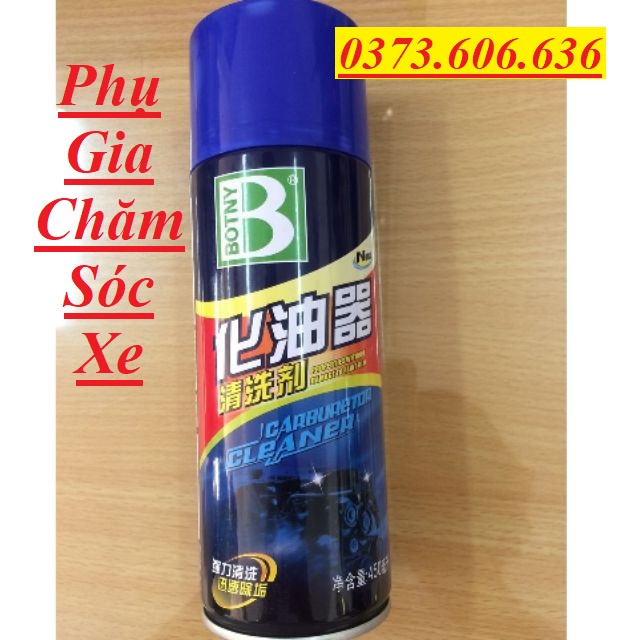 Xịt Chế Hòa Khí  - BOTNY, Súc Rửa Kim Phun, Máy Bám Cặn Bẩn, Vệ Sinh Buồng Đốt, Tẩy Rửa Xe Máy - Ô Tô