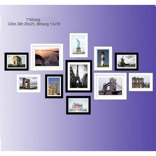 Khung ảnh gỗ thông treo tường kì quan thế giới BINBIN KAT05