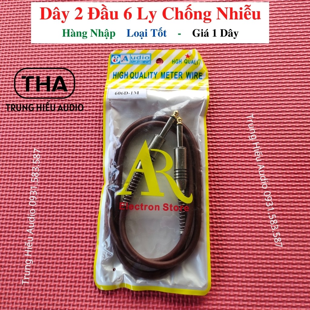 Dây 2 Đầu 6 Ly Chống Nhiễu, Jack 6 Ly Hàng Nhập, Loại Tốt - Trung Hiếu Audio