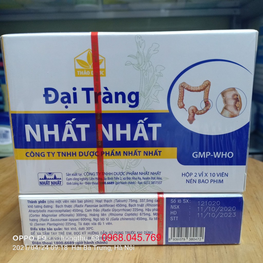 Đại tràng Nhất Nhất hộp 2 vỉ x 10 viên