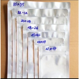 Túi zip bạc đủ size đáy đứng 1 mặt trong 1 mặt bạc