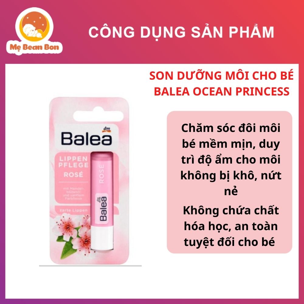 Son dưỡng môi Balea Ocean Princess 4.8g của Đức phù hợp cho bé - MẸ BEAN BON