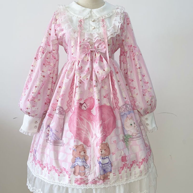 Váy lolita OP dài tay  người yêu thị trấn mùa xuân và muà thu